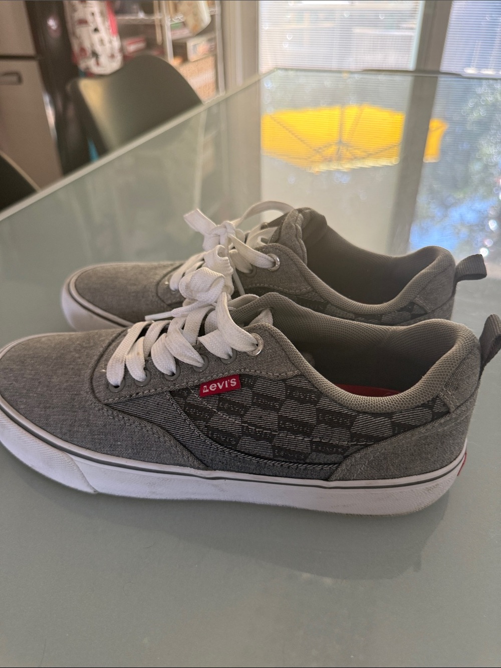 Levi's Men’s Gray Canvas Low-Top Sneakers with White Laces
